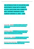 CISI INTRODUCTION TO SECURITIES AND INVESTMENT EXAM WITH CORRECT ACTUAL QUESTIONS AND CORRECTLY WELL DEFINED ANSWERS LATEST ALREADY GRADED A&plus; 2025 &ndash; 2026