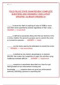 FDLE Police State Exam Review 2025 &vert; Complete Questions & Answers &vert; Graded A&plus;