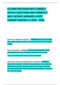 FLS WRITTEN EXAM WITH CORRECT ACTUAL QUESTIONS AND CORRECTLY WELL DEFINED ANSWERS LATEST ALREADY GRADED A&plus; 2025 &ndash; 2026