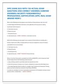 SFPC EXAM 2025 WITH 150 ACTUAL EXAM QUESTIONS AND CORRECT ANSWERS &lpar;VERIFIED ANSWERS&rpar; SECURITY FUNDAMENTALS PROFESSIONAL CERTIFICATION &lpar;SFPC&rpar; REAL EXAM &lpar;BRAND NEW&excl;&excl;&rpar;