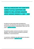 POST ACLS MEGACODE TEST EXAM WITH CORRECT ACTUAL QUESTIONS AND CORRECTLY WELL DEFINED ANSWERS LATEST ALREADY GRADED A&plus; 2025 &ndash; 2026