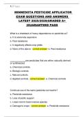 Minnesota Pesticide Applicator Exam Questions and Answers &lpar;2026&sol;2027&rpar; Updated&ndash; Complete Practice Material
