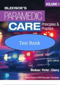 Test Bank for Paramedic Care - Principles & Practice ED&period;6 Volume 1-5 by Bryan Bledsoe&comma; Robert Porter & Richard Cherry&period;COMPLETE&comma; Elaborated and Latest Test Bank &period; ALL Chapters Included - Reviewed&sol;Updated 2025 5&ast; Rated&comma; study guide