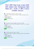 WGU D099 Final Exam &lpar;Latest 2025&sol; 2026 Update&rpar; Sales Management Quiz Bank&vert; Q&sol;A &vert; Grade A&vert; 100&percnt; Correct &lpar;Verified Answers&rpar;
