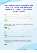 WGU D099 Objective Assessment &lpar;Latest 2025&sol; 2026 Update&rpar; Sales Management Review&vert; Q&sol;A &vert; Grade A&vert; 100&percnt; Correct &lpar;Verified Answers&rpar;