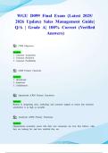 WGU D099 Final Exam &lpar;Latest 2025&sol; 2026 Update&rpar; Sales Management Guide&vert; Q&sol;A &vert; Grade A&vert; 100&percnt; Correct &lpar;Verified Answers&rpar;