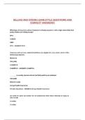 BILLING AND CODING EXAM STYLE QUESTIONS AND CORRECT ANSWERS&excl;&excl;