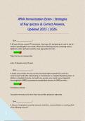 APhA Immunization Exam &vert; Strategies of Key quizzes & Correct Answers&comma; Updated 2025 &vert; 2026&period;      