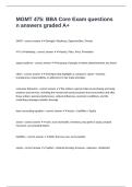MGMT 475&colon; BBA Core Exam questions n answers graded A&plus;