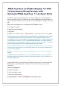  PNCB Acute Care Certification Practice Test With  150 questions and Correct Answers with  Rationales&sol; PNCB Acute Care Practice Exam &lpar;New&rpar;