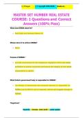 MASTER SET HUMBER REAL ESTATE COURSE&colon; 1 Questions and Correct Answers &lpar;100&percnt; Pass&rpar;