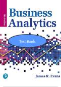 TEST BANK for Business Analytics 3rd Edition by James Evans COMPLETE CHAPTERS 1 -16 WITH VERIFIED QUESTIONS & ACCURATE SOLUTIONS&vert; A&plus; PASS GUARANTEED&comma; study guide