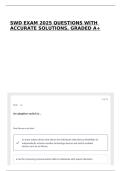 SWD EXAM 2025 QUESTIONS WITH ACCURATE SOLUTIONS&comma; GRADED A&plus;