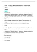 PHIL &ndash; 1273 OU BUSINESS ETHICS QUESTIONS