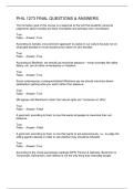 PHIL 1273 FINAL QUESTIONS & ANSWERS