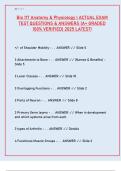 Bio 117 Anatomy & Physiology Exam Questions & Answers 2025 &vert; A&plus; Graded Verified&comma;&comma;&comma;