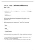 NUSC 2200 - Final Exam with correct answers