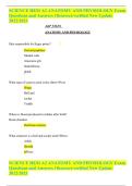 SCIENCE HESI A2 Anatomy and Physiology &ndash; Exam Questions and Answers &lpar;Updated 2022&sol;2023&rpar; &ndash; Complete Study Material