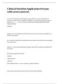 Clinical Nutrition Application -4 exam with correct answers