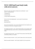 NUSC 2200 Final Exam Study Guide with correct answers&period;