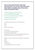 NCCCO CORE CERTIFICATION EXAM PREP 2025&sol;2026 WITH 150 ACTUAL EXAM QUESTIONS AND CORRECT ANSWERS&sol; REAL NCCCO CORE EXAM 2024 &lpar;BRAND NEW&excl;&excl;&rpar;