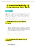 Organizational Behavior &ndash; A Comprehensive Study Guide