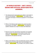 AP WORLD HISTORY - UNIT 4 MCQ'S  BRAND NEW OFFICIAL QUESTIONS WITH  ANSWERS&period;