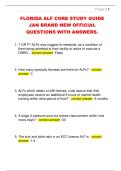 FLORIDA ALF CORE STUDY GUIDE  JAN BRAND NEW OFFICIAL  QUESTIONS WITH ANSWERS&period;