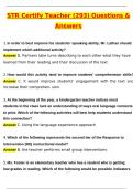 STR Certify Teacher &lpar;293&rpar; Exam &lpar;Latest 2025 &sol; 2026 Update&rpar; Questions and Verified Answers &vert; 100&percnt; Correct &vert; Grade A&plus;
