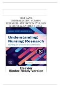 TEST BANK FOR UNDERSTANDING NURSING RESEARCH 8TH EDITION BY SUSAN K GROVE & JENNIFER R GRAY LATEST