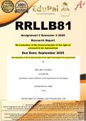 RRLLB81 Assignment 3 PORTFOLIO &lpar;COMPLETE ANSWERS&rpar; Semester 2 2025 - DUE October 2025 - Re-evaluation of the broad principle of the right of accused to be represented 