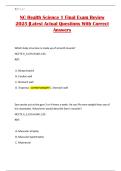 NC Health Science 1 Final Exam Review 2025 &vert;Latest Actual Questions With Correct Answers