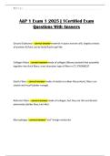 A&P 1 Exam 1 2025 &vert; 1Certified Exam Questions With Answers