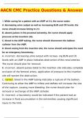 AACN CMC Practice Questions Exam &lpar;Latest 2025 &sol; 2026 Update&rpar; Questions and Verified Answers &vert; 100&percnt; Correct &vert; Grade A&plus;