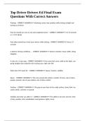Top Driver Drivers Ed Final Exam Questions With Correct Answers
