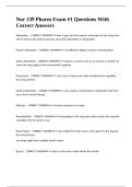 Nur 239 Pharm Exam -1 Questions With Correct Answers