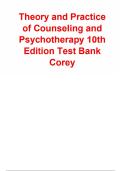 Test Bank for Theory and Practice of Counseling and Psychotherapy 10th Edition &lpar; Corey&comma; 2024&rpar; All Chapters 1- 16&vert;&vert; Latest Edition