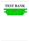TEST BANK FOR NURSING DELEGATION AND MANAGEMENT OF PATIENT CARE 2ND EDITION BY Motacki RN MSN&comma; Kathleen&comma; Burke RN PhD&comma; Kathleen