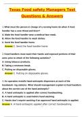 Texas Food safety Managers Test &lpar;Latest 2025 &sol; 2026 Update&rpar; Questions and Verified Answers &vert; 100&percnt; Correct &vert; Grade A&plus;