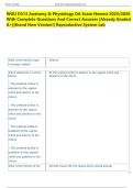 WGU D313 Anatomy & Physiology OA Exam Newest 2025&sol;2026  With Complete Questions And Correct Answers &vert;Already Graded  A&plus;&vert;&vert;Brand New Version&excl;&vert; Reproductive System Lab 