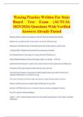 Waxing Practice Written For State Board Test Exam &lpar;ACTUAL 2025&sol;2026&rpar; Questions With Verified Answers Already Passed
