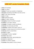 SAT Actual 1000 SAT Words &lpar;Latest 2025 &sol; 2026 Update&rpar; Questions and Verified Answers &vert; 100&percnt; Correct &vert; Grade A&plus;