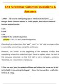 SAT Actual Grammar Common Questions &lpar;Latest 2025 &sol; 2026 Update&rpar; Questions and Verified Answers &vert; 100&percnt; Correct &vert; Grade A&plus;