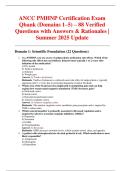 ANCC PMHNP Certification Exam Qbank &lpar;Domains 1&ndash;5&rpar; &ndash; 88 Verified Questions with Answers & Rationales &vert; Summer 2025 Update