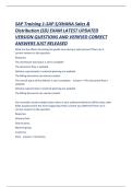 SAP Training 1-SAP S -4HANA Sales & Distribution &lpar;SD&rpar; EXAM LATEST UPDATED VERSION QUESTIONS AND VERIFIED CORRECT ANSWERS JUST RELEASED