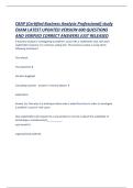 CBAP &lpar;Certified Business Analysis Professional&rpar; study EXAM LATEST UPDATED VERSION 600 QUESTIONS AND VERIFIED CORRECT ANSWERS JUST RELEASED