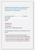 NLN Medication Exam 2025&sol;2026 Actual Complete Real Exam  Questions & Correct Answers &vert; 100&percnt; Verified solutions  &vert;Already Graded A&plus; &sol; 2025 Brand New&excl;&excl;  