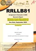 RRLLB81 Assignment 3 PORTFOLIO &lpar;COMPLETE ANSWERS&rpar; Semester 2 2025 - DUE October 2025 - THE Doctrine of Functus Officio and Defective Administrative Actions in Administrative Law