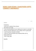 NURS 2300 EXAM 1 QUESTIONS WITH CORRECT ANSWERS&excl;&excl;