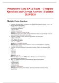 Progressive Care RN A Exam &ndash; Complete Questions and Correct Answers &vert; Updated 2025&sol;2026